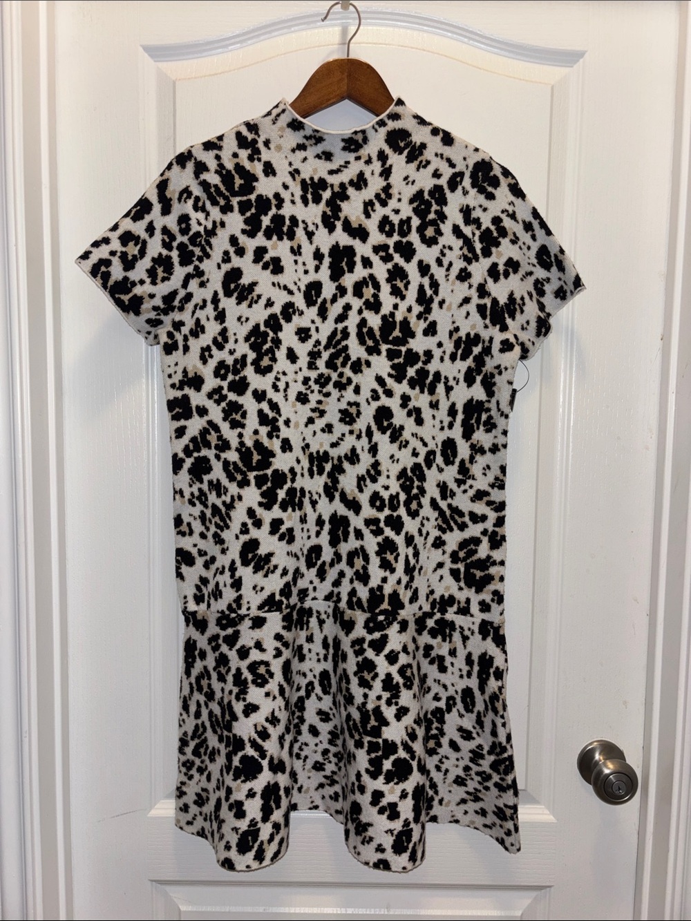 Scoop Leopard Print Mock Neck Sweater Dress XL 16–18 New